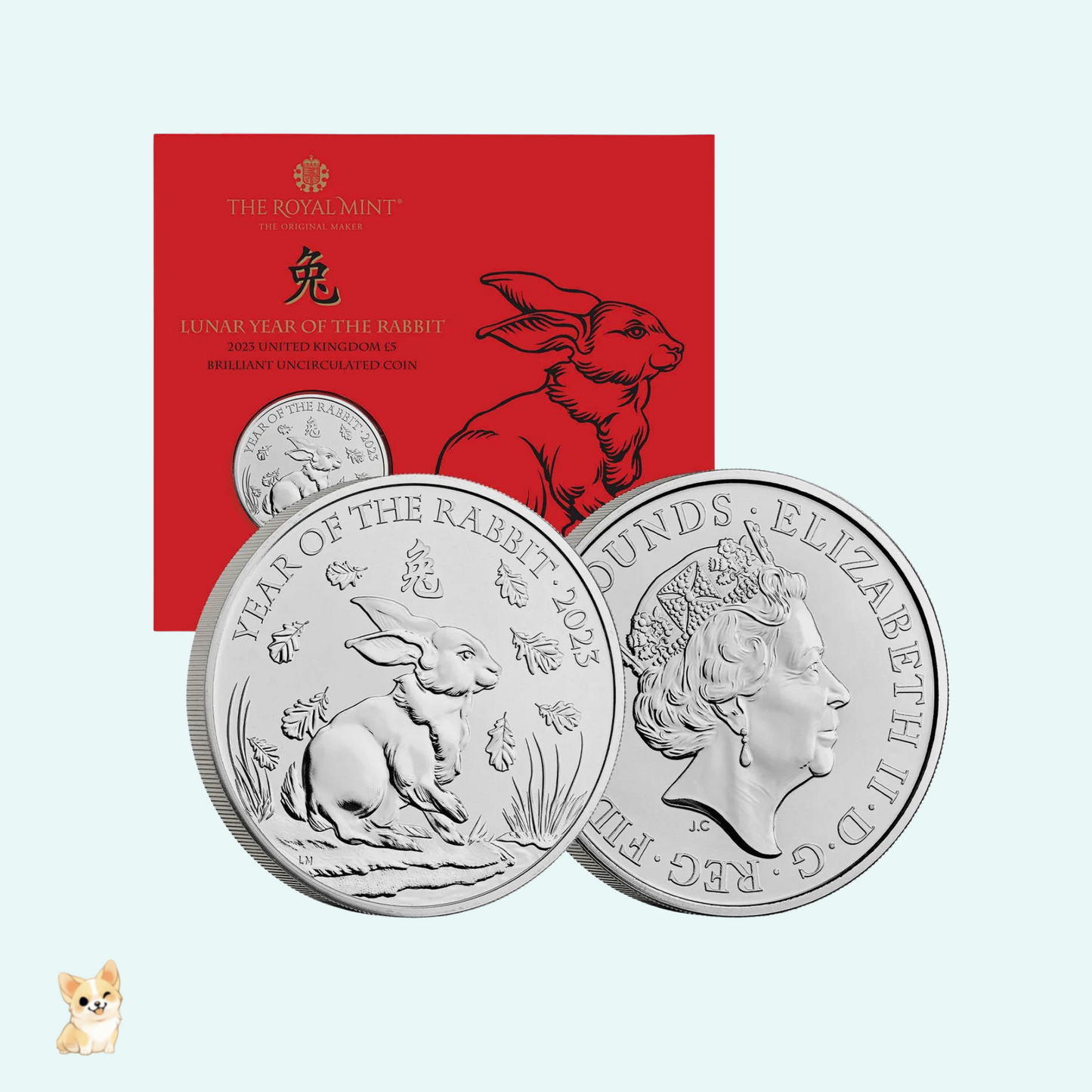 Lunar Year of the Rabbit 2023 UK £5 Brilliant Uncirculated Coin