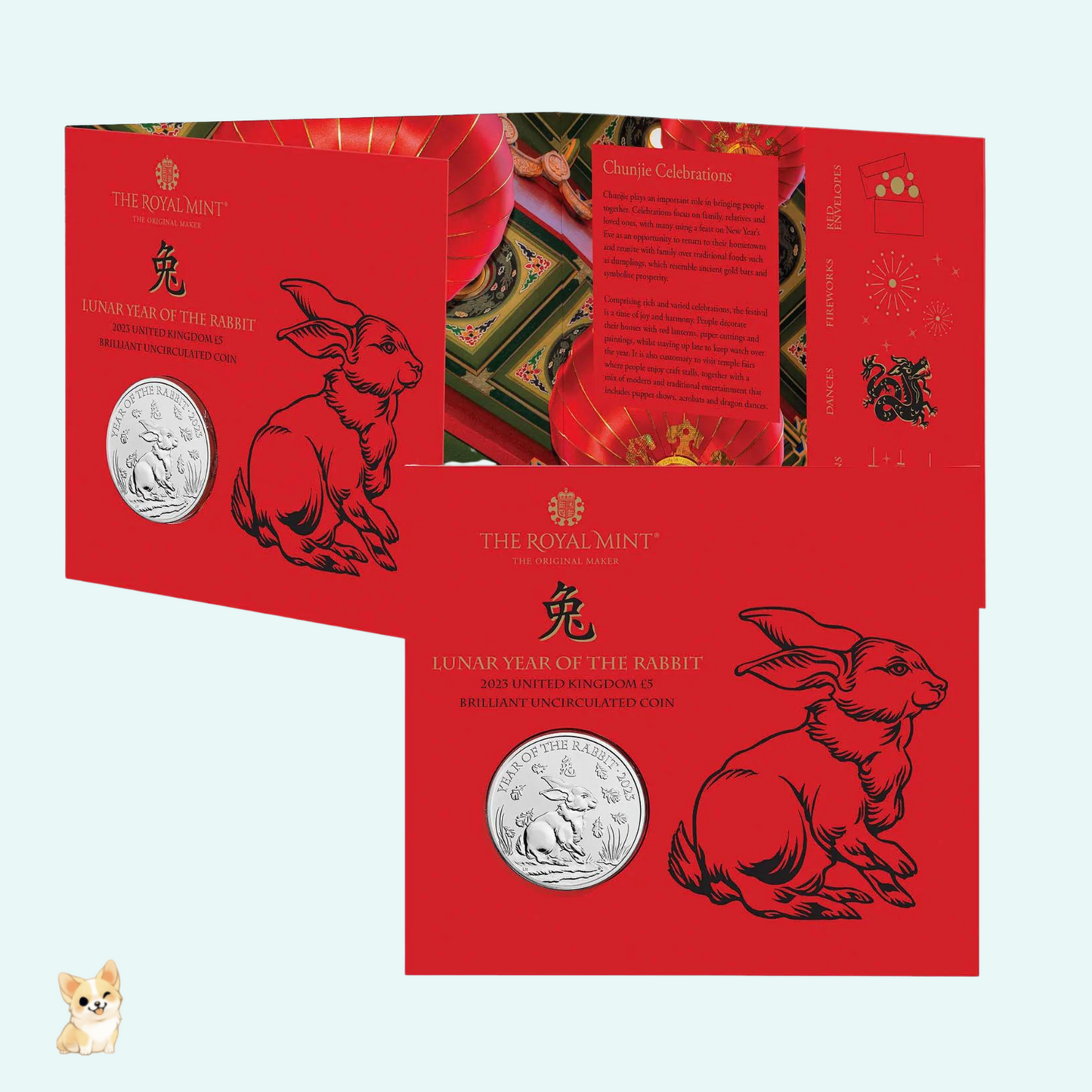 Lunar Year of the Rabbit 2023 UK £5 Brilliant Uncirculated Coin