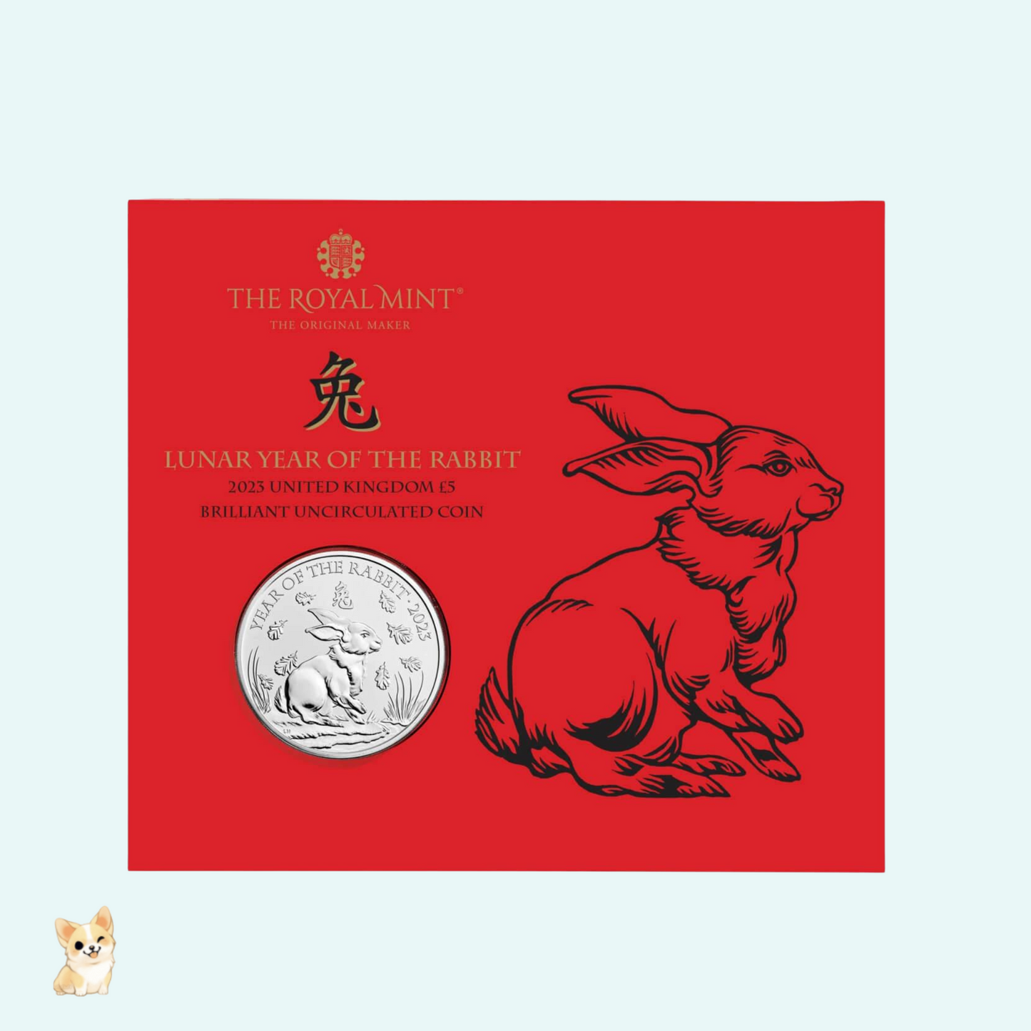 Lunar Year of the Rabbit 2023 UK £5 Brilliant Uncirculated Coin