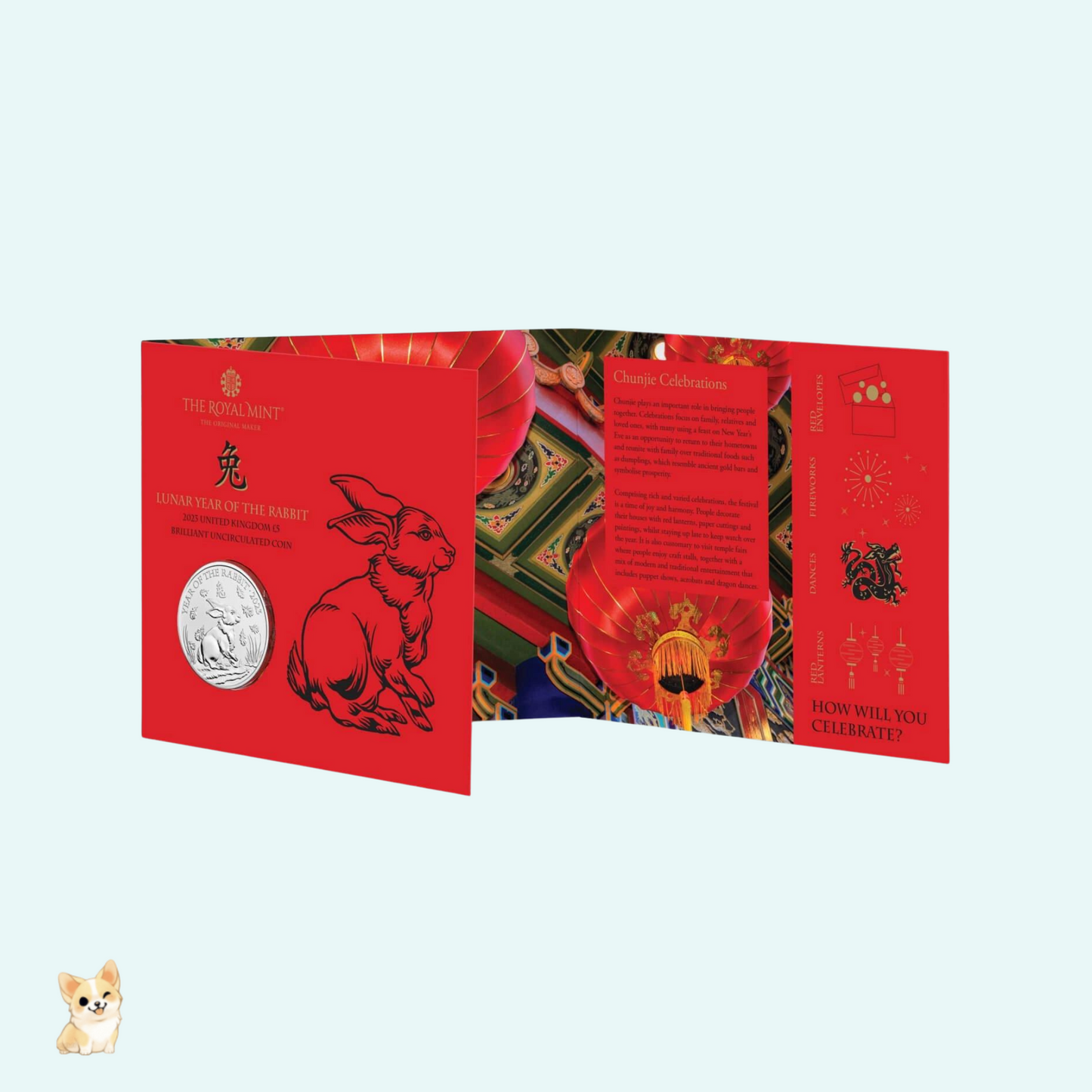Lunar Year of the Rabbit 2023 UK £5 Brilliant Uncirculated Coin