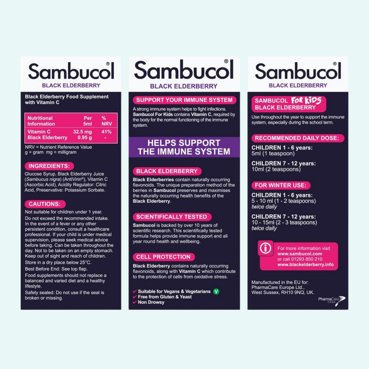 英國 Sambucol 兒童黑接骨木糖漿含維生素C (120ml)