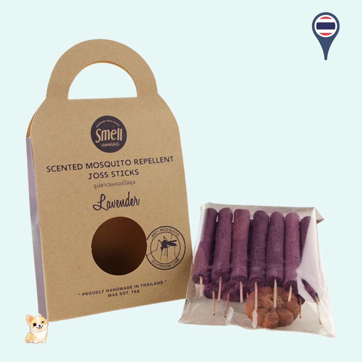 Smell Lemongrass Handmade Scented Mosquito Repellent Joss Sticks (13 Sticks/Box)
